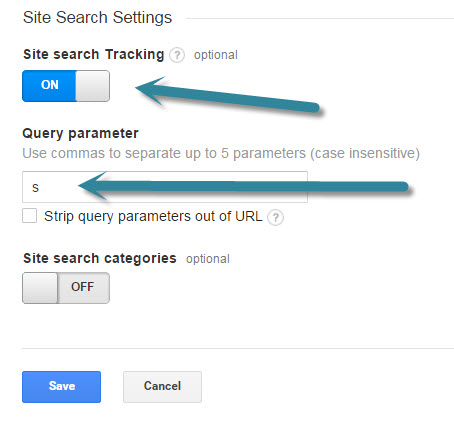 google-analytics-on-site-search-settings